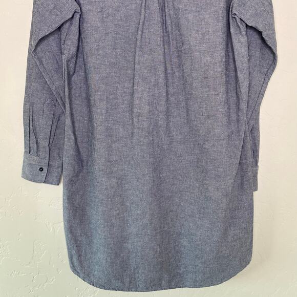 Maje Blue Degriffe Cotton Linen Blend Shirt Dress 1 Small - Picture 9 of 11